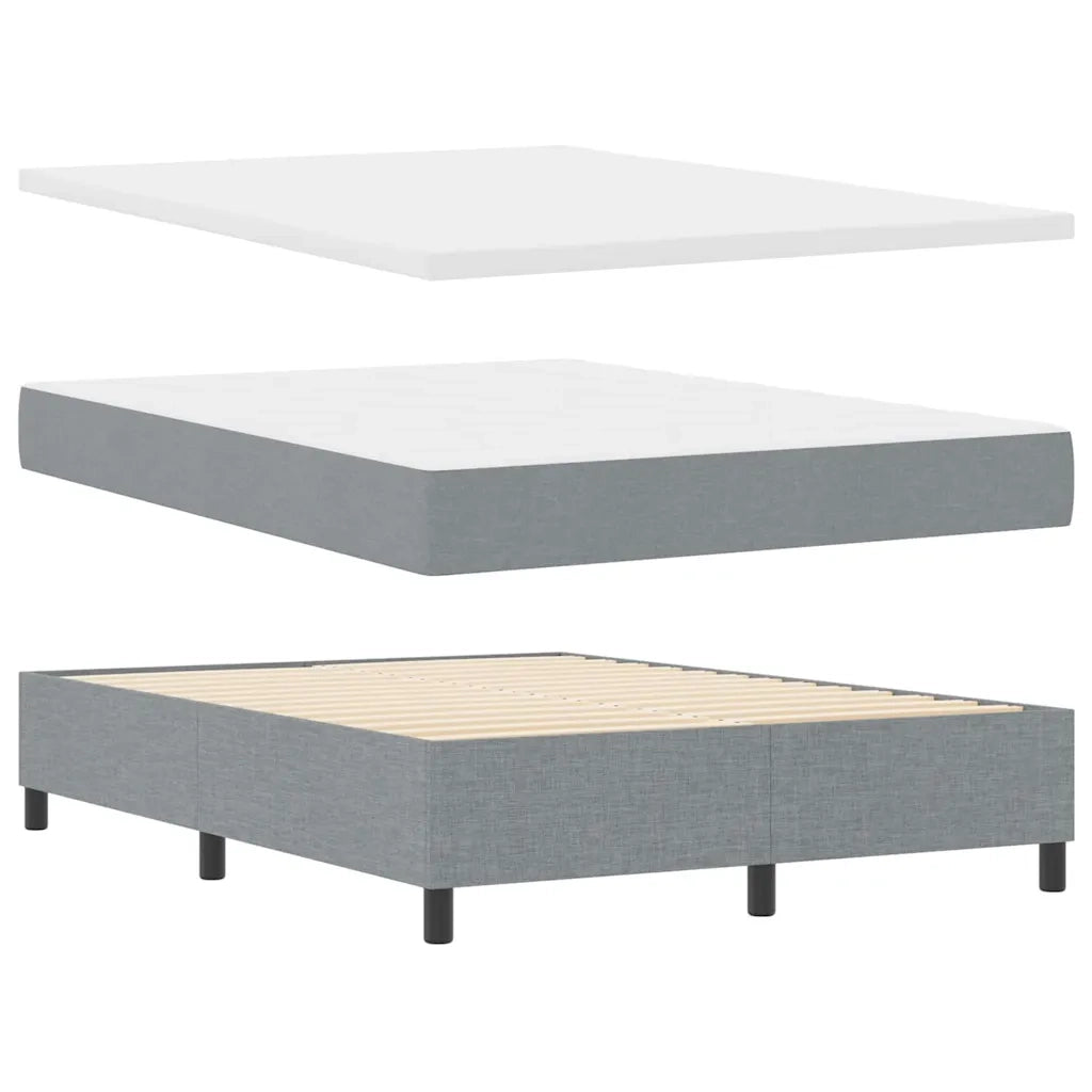 Letto a molle con materasso Grigio chiaro 140 x 190 cm Tessuto 3339385