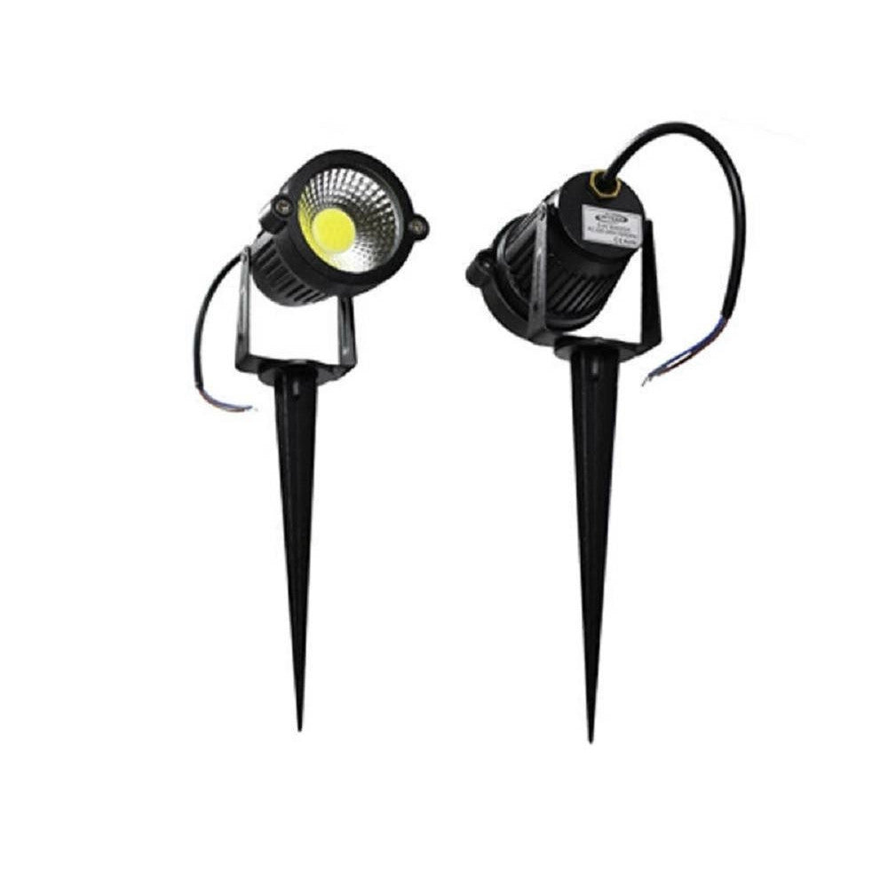 Trade Shop - Faretto Led Cob 5 W Picchetto Esterno Giardino Es06 Luce 4000k 6500k 3000k Verde - -bianco Naturale      -