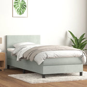 Letto a Molle con Materasso e LED Grigio Chiaro 90x220 cm Velluto 3316719