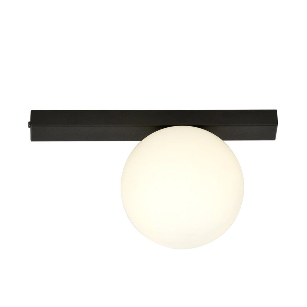 Plafoniera Emibig FIT 1 E14 metallo nero/opalina 30cm