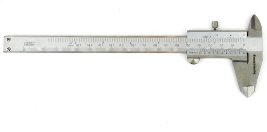 Misuratore di spostamento 0-150 mm secondo DIN 862 - acciaio inossidabile - scatola di plastica