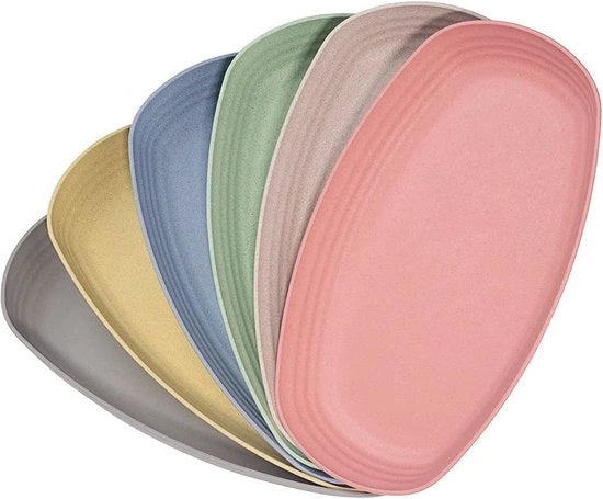 6 pezzi di piatti, 29 cm, 6 piccoli pezzi, microonde e impermeabili, leggeri, piatti per insalata/torta/piatti da dessert, anti-scivolo e igienici (30 cm)