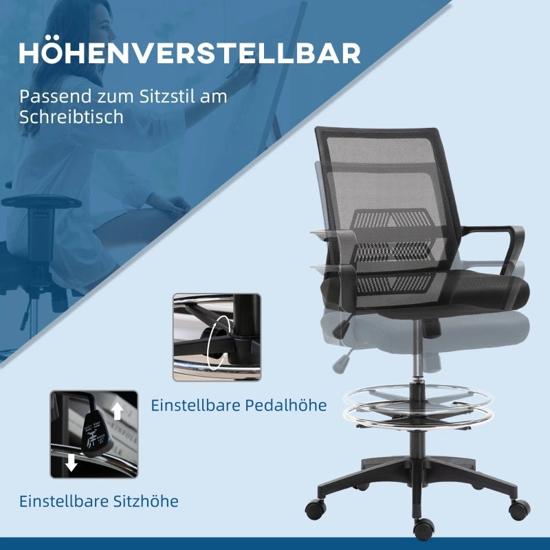 Sedia da ufficio, sedia ergonomica da scrivania con poggiapiedi regolabile, supporto lombare, sedia girevole regolabile in altezza con rivestimento