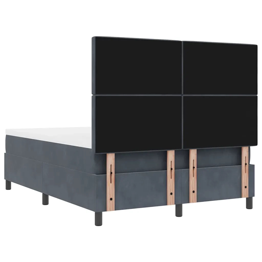 Letto a molle con materasso Grigio scuro 140 x 190 cm Velluto 3339765