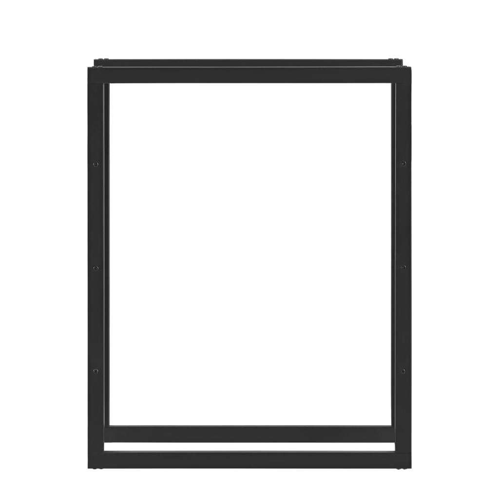 Portalegna per uso interno/esterno portalegna di design supporto per legna da ardere acciaio 80 x 25 x 100 cm nero 03_0006302