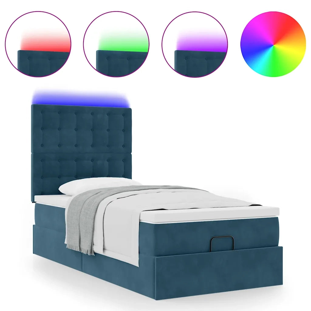 Struttura Letto Pouf con Materassi 90x200 cm in Velluto 3314442