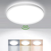 Lampada da soffitto con sensore di movimento - 23 cm - 18 W - rotonda - piatta - bianco caldo/bianco neutro/bianco freddo - camera da letto - ingresso - cucina - bagno - balcone