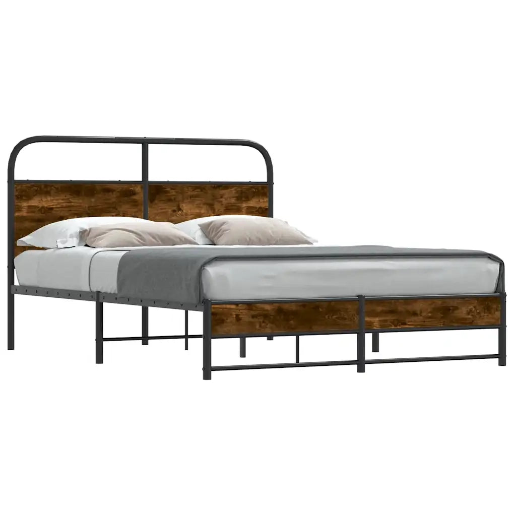 Giroletto senza Materasso-Struttura Letto Rovere Fumo 120x190 cm in Truciolato 915396