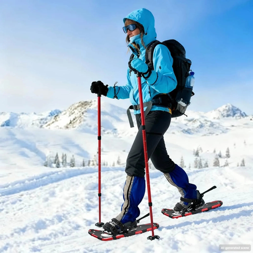 Racchette da neve 3 in 1 con bastoni da trekking Rosso e Nero CFW5825015