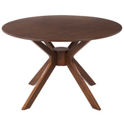 Tavolo da pranzo mogano scuro MDF rubberwood ø 120 cm rotondo di ispirazione retrò design soggiorno sala da pranzo