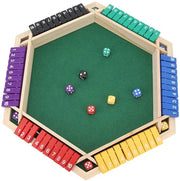 Gioco da Tavolo Shut The Box - Doppio Gioco in Legno - 12 Dadi - Per 6 Giocatori - Dimensioni 38,2 x 33,5 cm - Ideale per Serate Accoglienti - Gioco da Tavolo