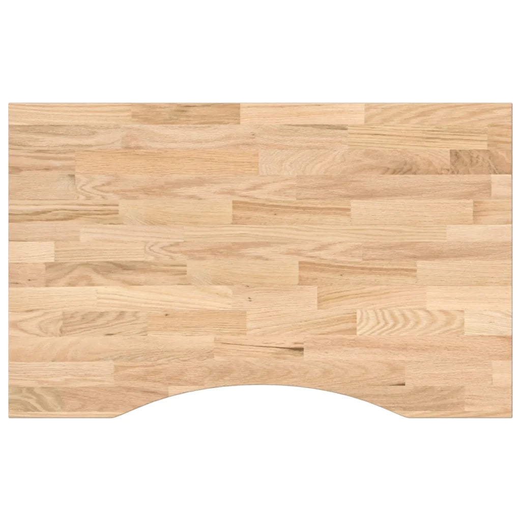 Piano Tavolo | Superficie Tavolo | Piano Scrivania 80x50x2,5 cm Rovere Massello Non Trattato