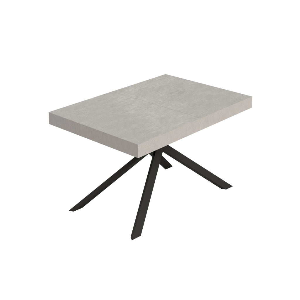 Tavolo allungabile 120/380x90 cm Niket cashmere gambe antracite
