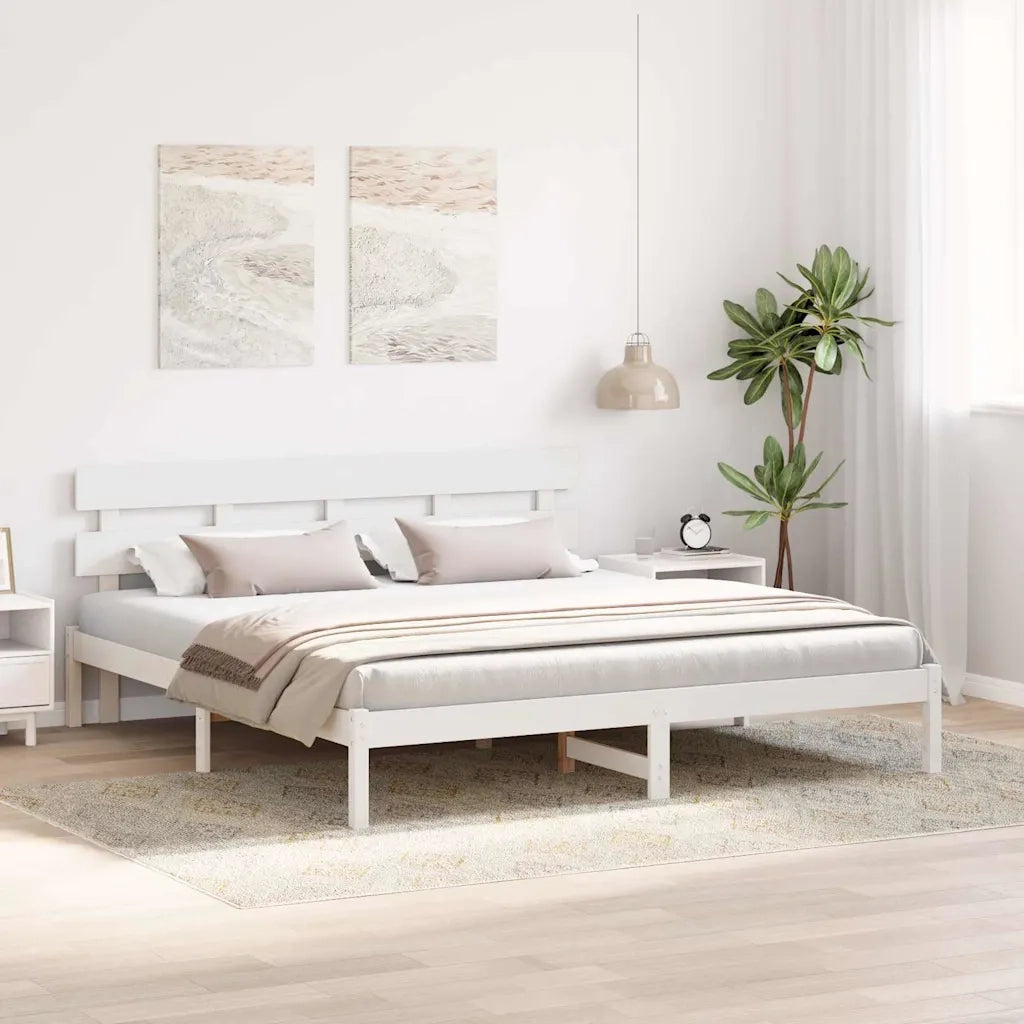 Letto matrimoniale | Letto per adulti | Struttura del letto Bianco 180 x 200 cm Legno massello di pino