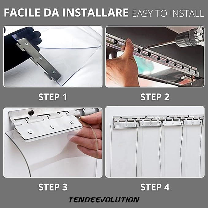 Piastra e Contropiastra in Acciaio Inox da 20cm per Fissaggio Strisce PVC
