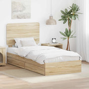 Letto con Contenitore con testiera-Struttura Letto con contenitore Rovere Sonoma 90 x 190 cm 928815