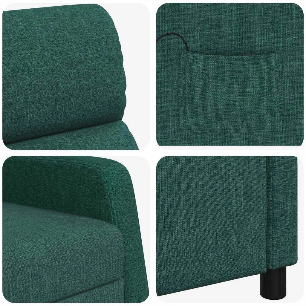 Divano Sedia-Poltrona Massaggiante Verde Scuro Tessuto 712456