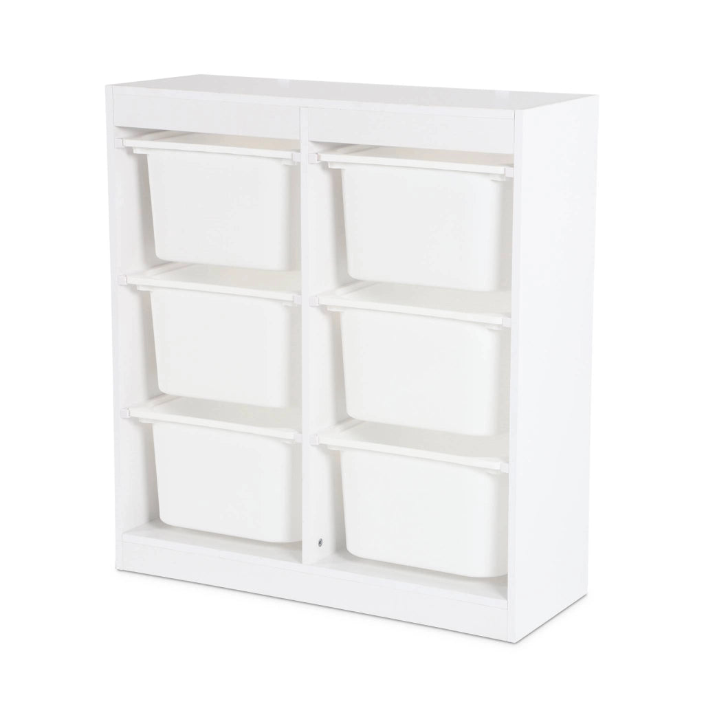 Contenitore per bambini con 6 contenitori, bianco