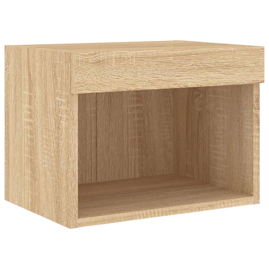 Mobile TV multimediale mensola TV credenza mobile TV sala da pranzo soggiorno camera da letto con illuminazione a LED 5 pezzi legno ingegnerizzato rovere Sonoma marrone 02_0029420