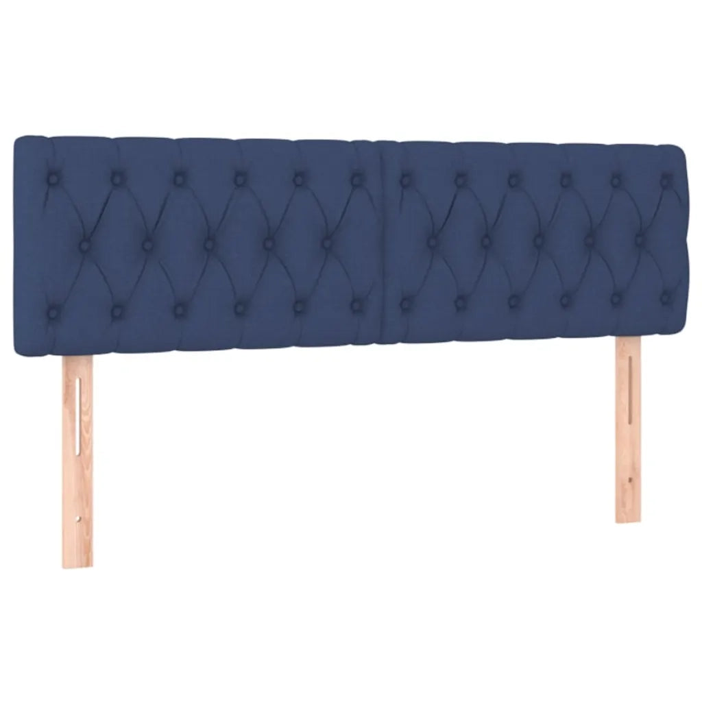 Testiera 2 pz-Set di 2 Testata-Testiera Decorativa Blu 80 x 7 x 78/88cm in Tessuto