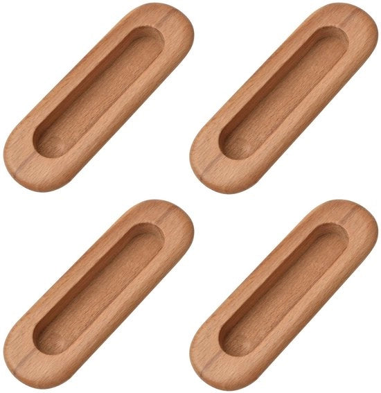 Maniglia Rigida e Duratura - Maniglia Integrata/Invisibile - Ovale Legno - Porta/Schermo - Design Elegante - Sicura per Bambini - Maniglia di Sicurezza