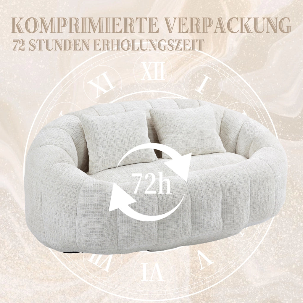 DIVANO SACCO 150x95x63 cm Chenille Beige a 2 posti