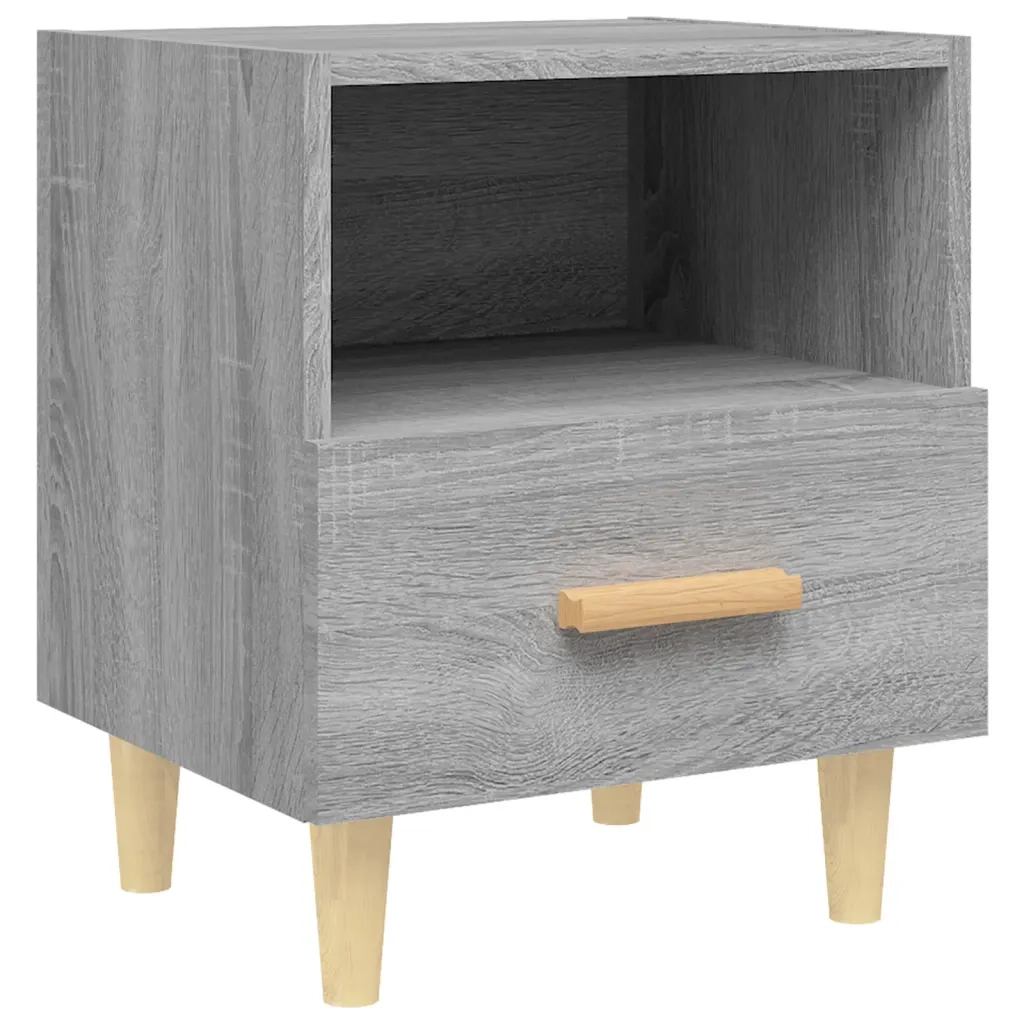 Set di 2 Comodini | Armadio da Notte | Mobiletto da notte Grigio Sonoma 40x35x47 cm