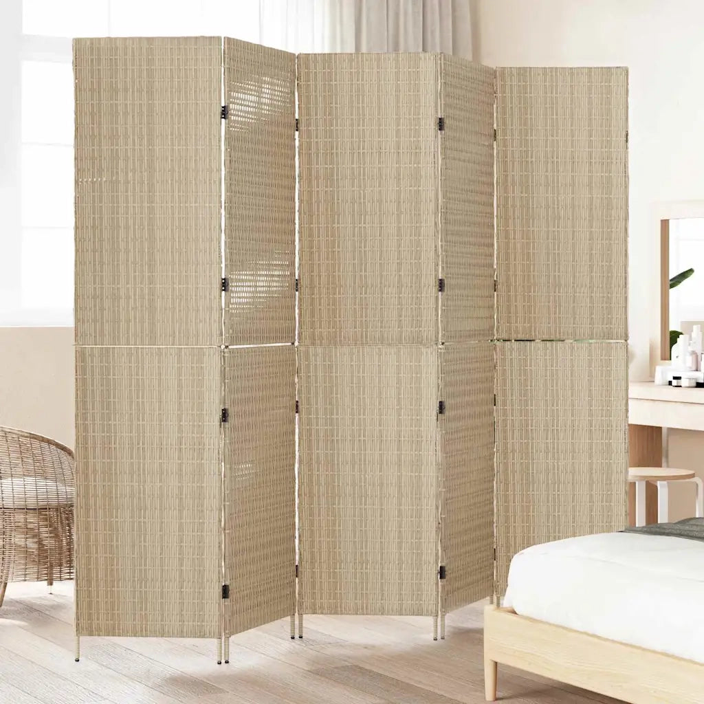Divider per stanze | Paravento | Divisorio Ambienti Beige 242 x 180 cm polyrattan