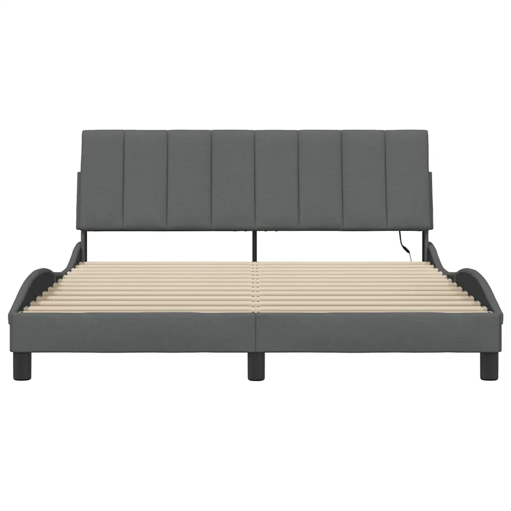 Giroletto senza Materasso Hanko Grigio Scuro 160x200 cm Tessuto