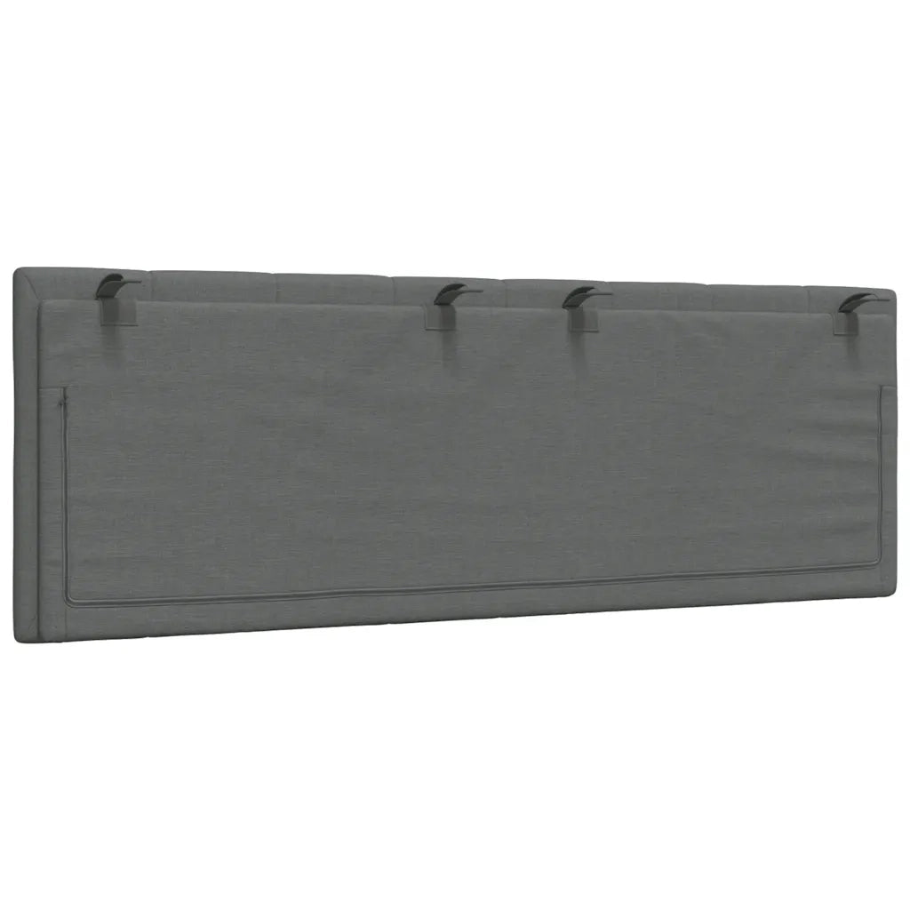 Cuscino Testiera Hanko Grigio Scuro 140 cm in Tessuto 4019164