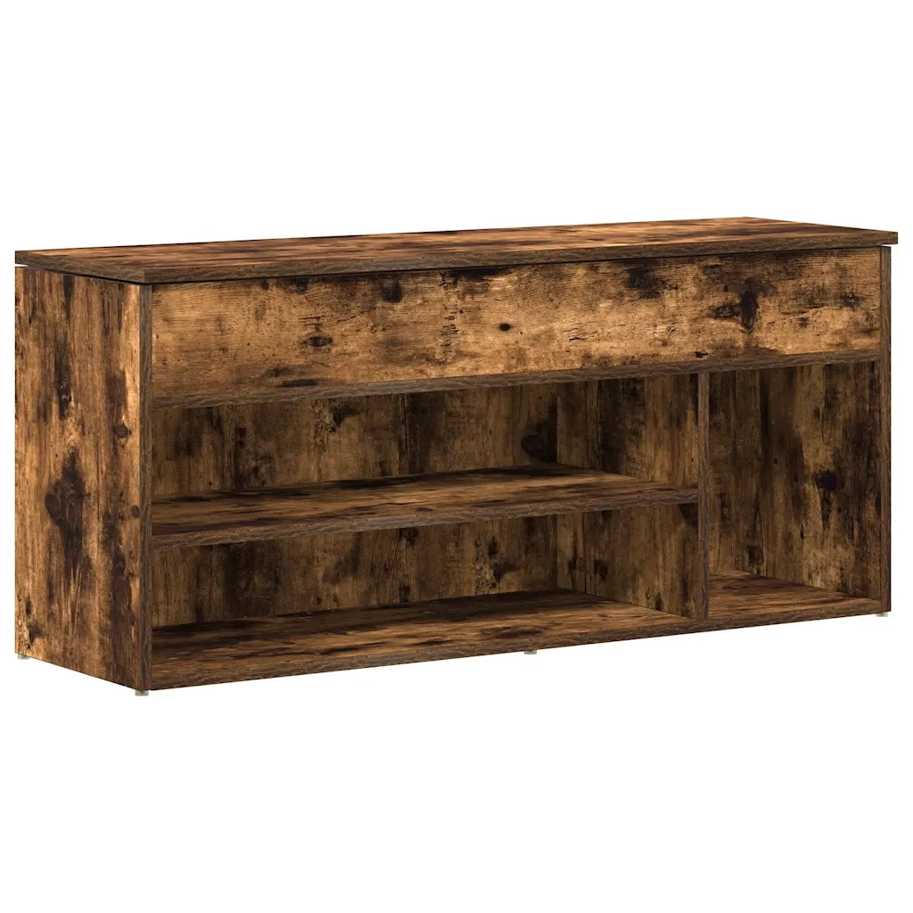 Scarpiera-Scaffale per scarpe Rovere Fumo 102x30,5x45 cm in Legno Multistrato