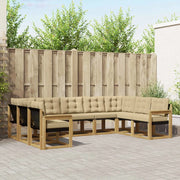 Set di divani da esterno 9 pz Bianco e Beige 3389855
