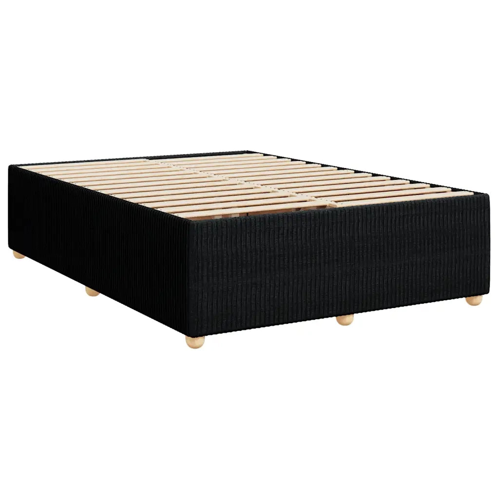 Letto matrimoniale | Letto per adulti | Giroletto senza Materasso Nero 140x190 cm in Tessuto