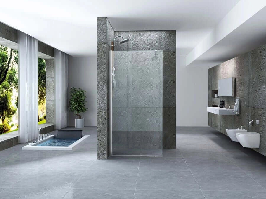 Parete Doccia Walk-In Trasparente 8mm H195cm - 100 cm