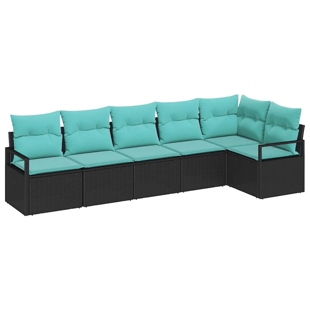 Set di divani 6 pcs Nero polyrattan 3346406