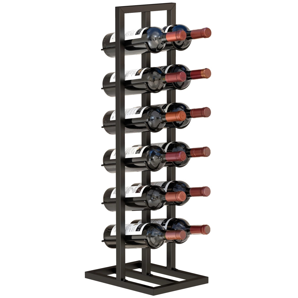 Scaffale portabottiglie da 12 bottiglie ¨C Xylo ¨C metallo nero stile industriale