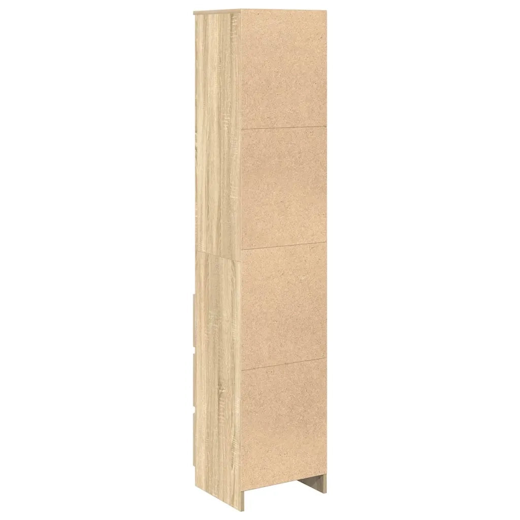 Credenza-Buffet-Armadio da cucina Rovere Sonoma 37,5x35x180 cm in Legno Multistrato 915437