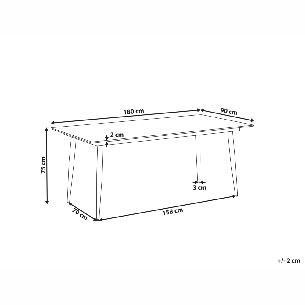 Tavolo da giardino con piano in HPL grigio chiaro e struttura in alluminio bianco resistente ai raggi UV all'acqua per esterni, in stile moderno
