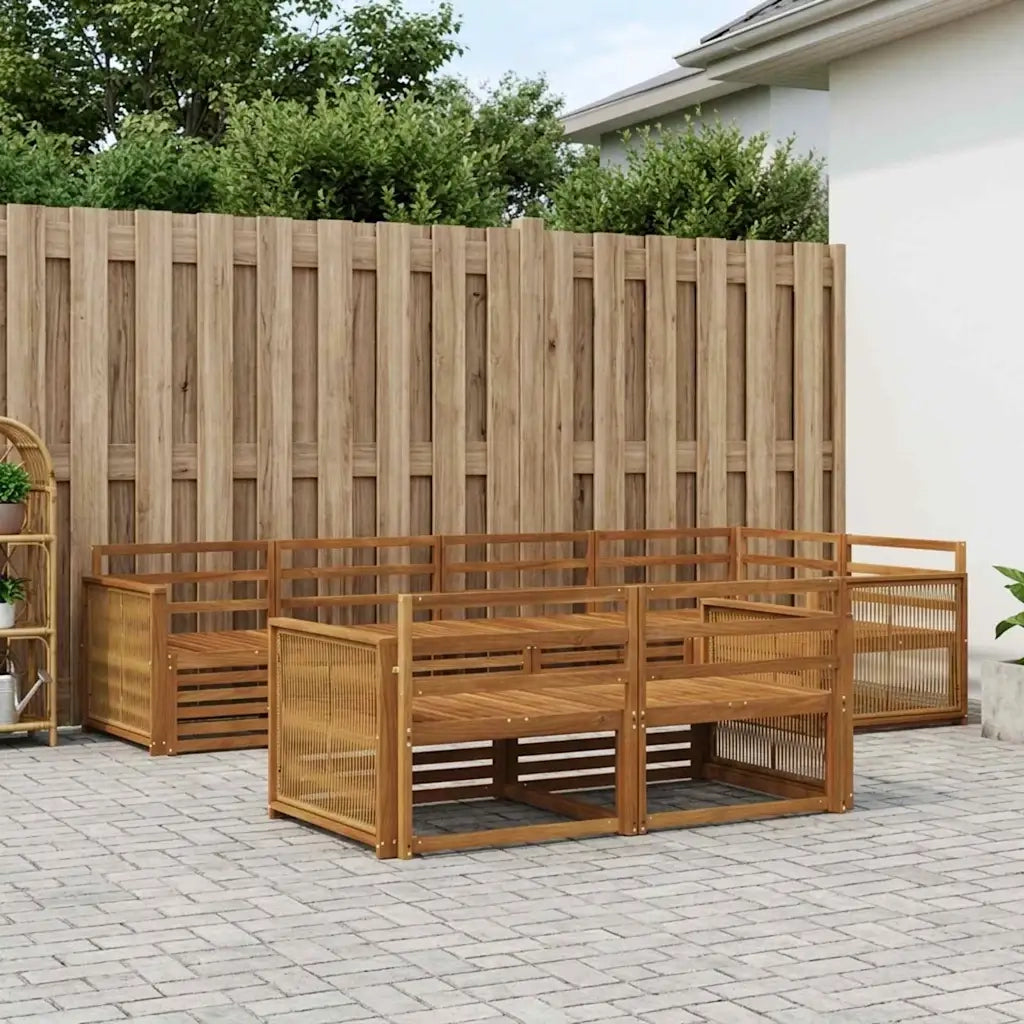Set di divani da esterno 7 pcs Naturale 3383477