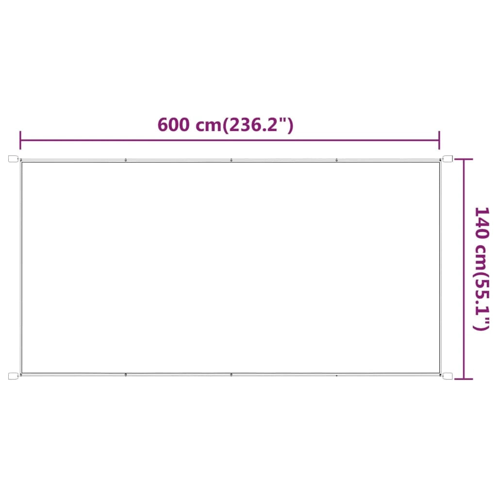 Tenda da sole verticale 140 x 600 cm tessuto oxford bianco 02_0007564