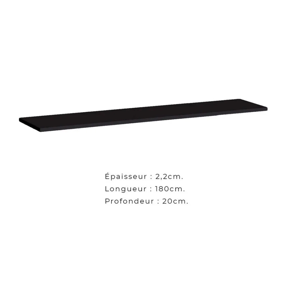Mensola da muro 180 cm SWITCH – Colore nero – Design moderno e pratico