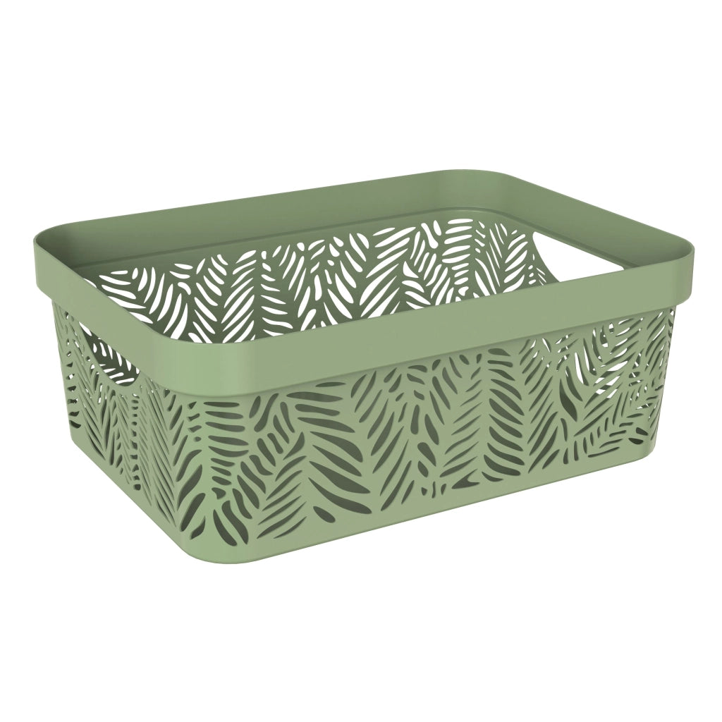 CESTA JUNGLE "M" 35,5X26XH13,5CM VERDE.