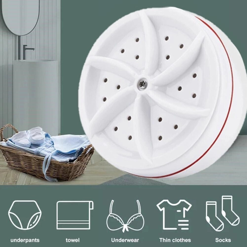 MINI LAVATRICE PORTATILE AD ULTRASUONI USB VESTITI LAVANDERIA CAMPEGGIO CAMPING
