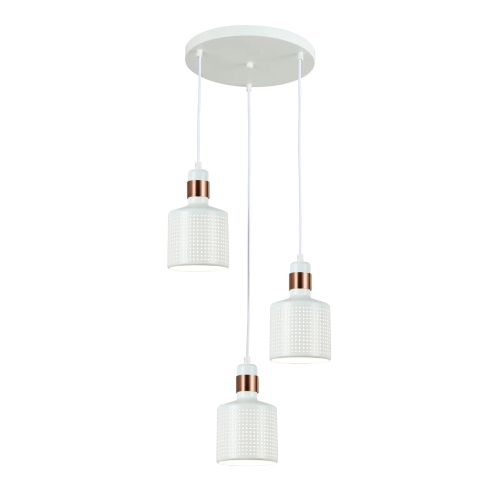 Lampadario Italux Restenza bianco rame 3xE27 dimm.