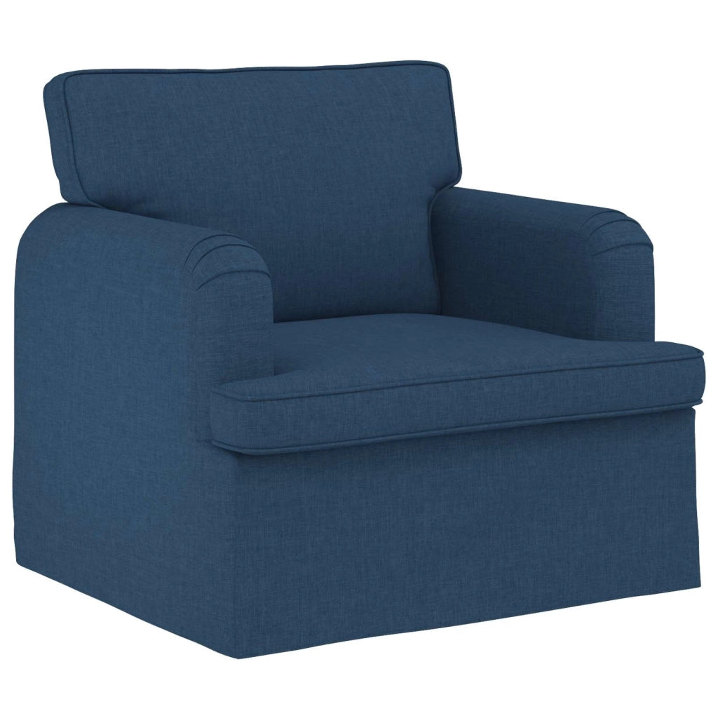 Divano 2 pcs Blu 144 x 80 x 85 cm Tessuto