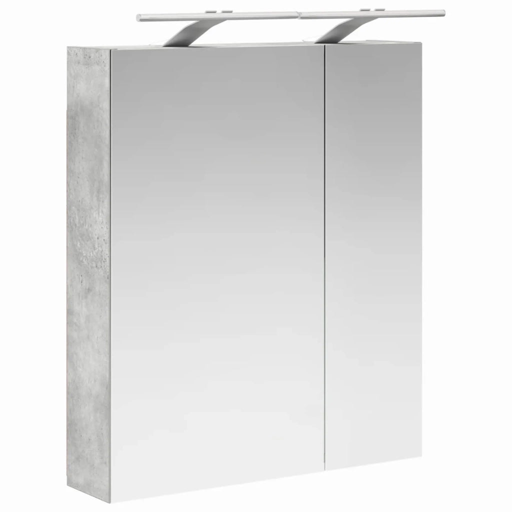 Mobiletto per specchio da bagno con lo scaffale Grigio cemento 889066