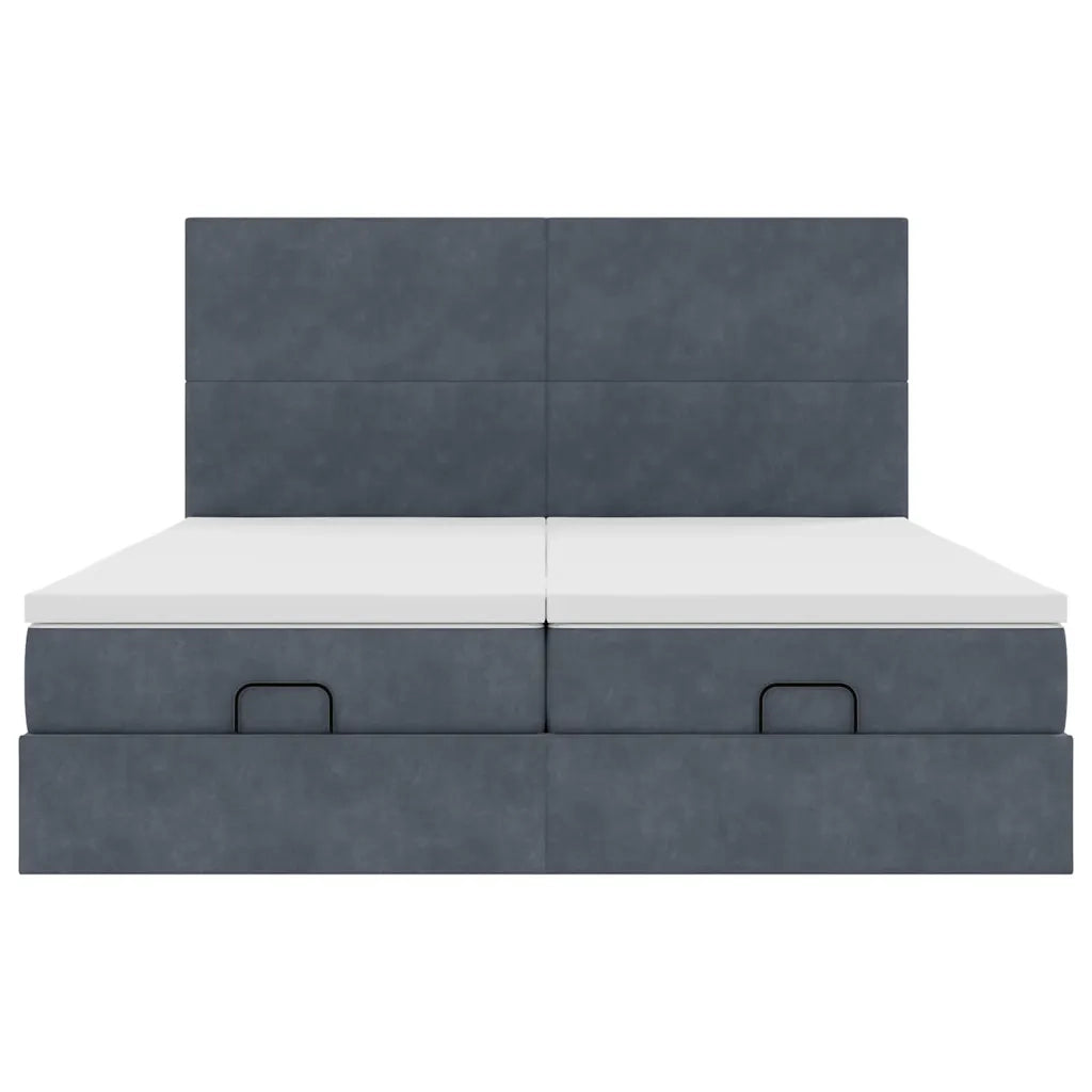 Struttura Letto Pouf con Materassi 200x200 cm Velluto 3313761