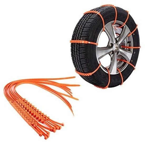 Cateni di sicurezza per pneumatici riutilizzabili - 10 pezzi - Nylon antiscivolo - cavi rinforzati - protezione invernale - installazione facile - catene di sicurezza per neve