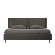 BS COM Letto con rete imbottito 180x190 microfibra grigio