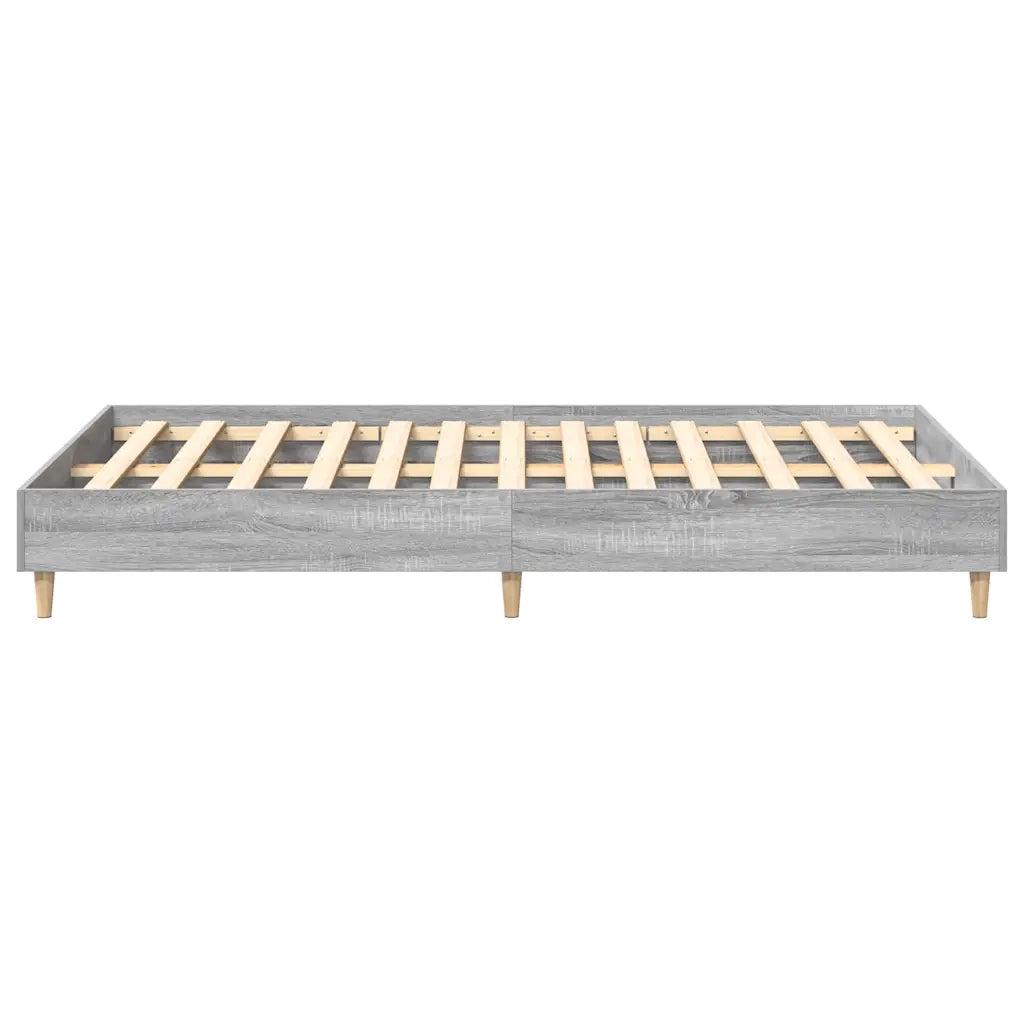 Letto matrimoniale | Letto per adulti | Giroletto senza Materasso Grigio Sonoma 135x190cm in Truciolato